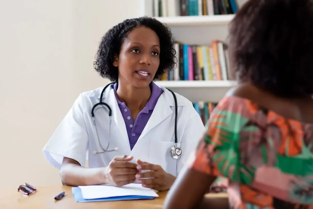 Post-abortion medical consultation with a doctor for recovery check-up